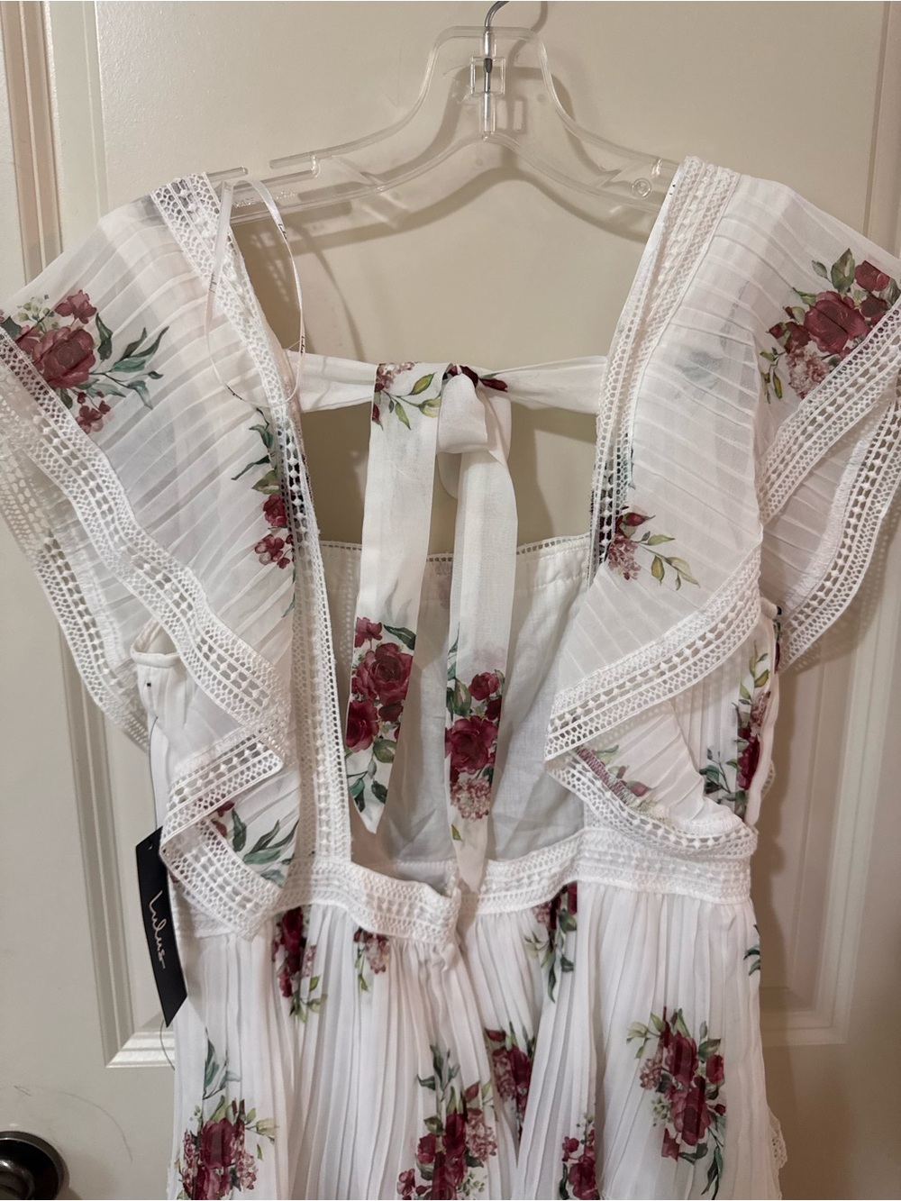 NWT Thriving Romance White Floral Print Tiered Midi Dress size L - Picture 8 of 10